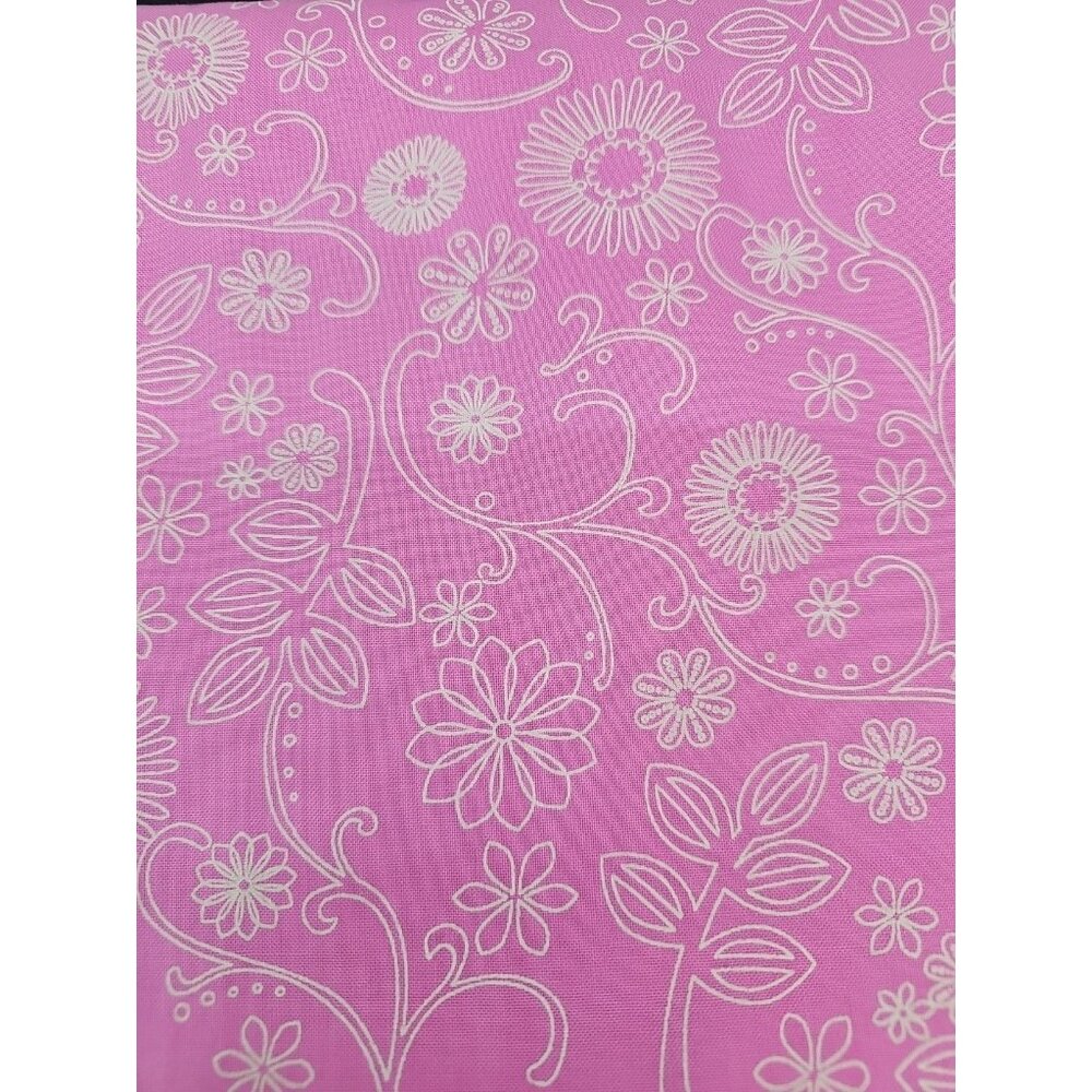2015 Westrade Textiles Floral Garden Pink White Wide Quilt Back 40"x110" OOP